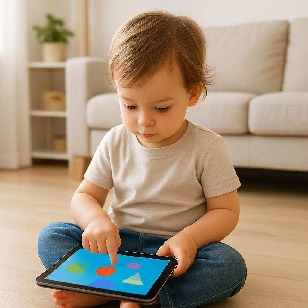 Child playing with tablet