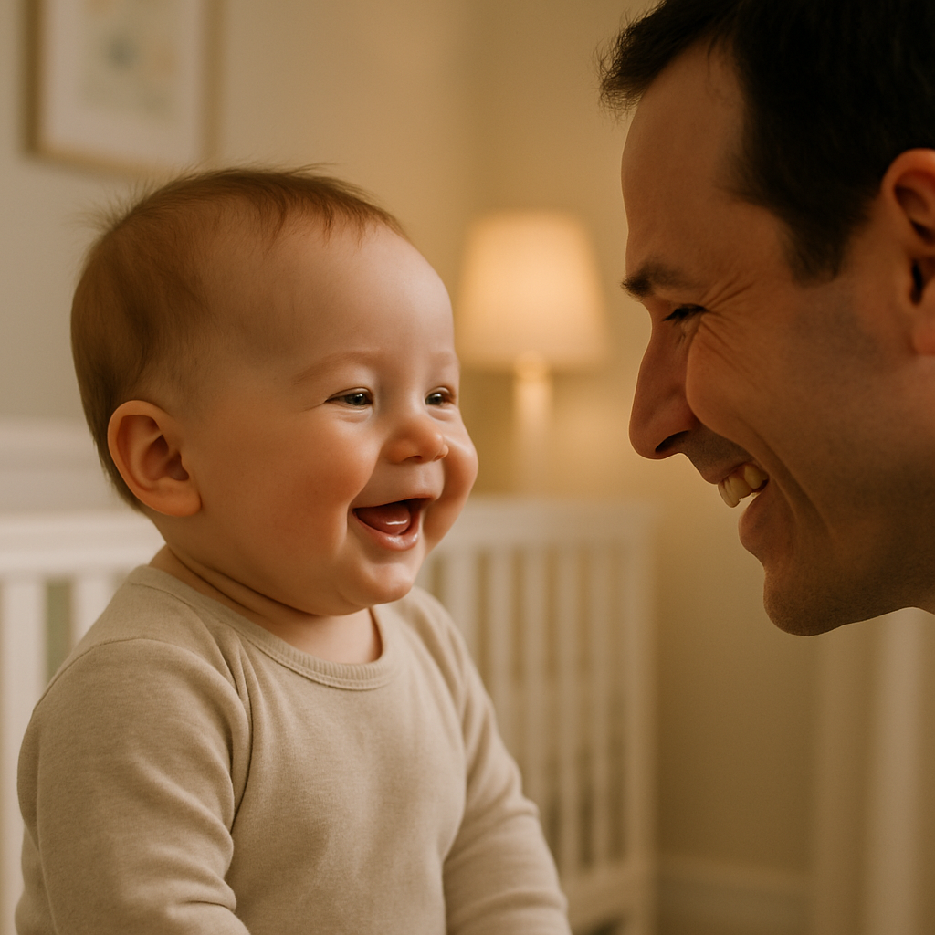 Parent and infant sharing eye contact